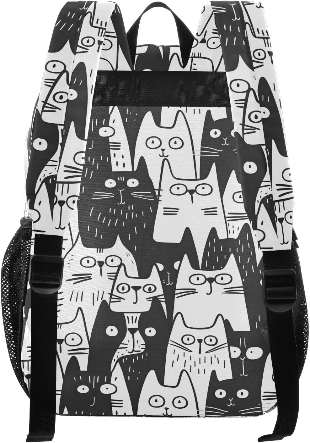 Cat Kitten Black White Clear Backpack Heavy Duty See Through Transparent PVC BookBag for Kids Boy Girl Adult School Work