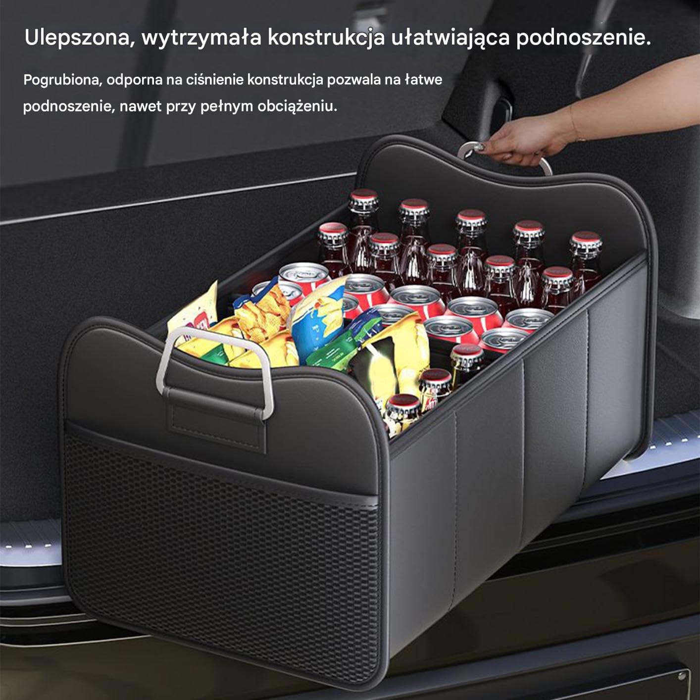 Organizer Bagażu Do SUV - Organizator Przechowywania Bagażnika | Samochodowego z Pokrywą,Składane Akcesoria Organizujące dla SUV Sedan Pickup Podróż