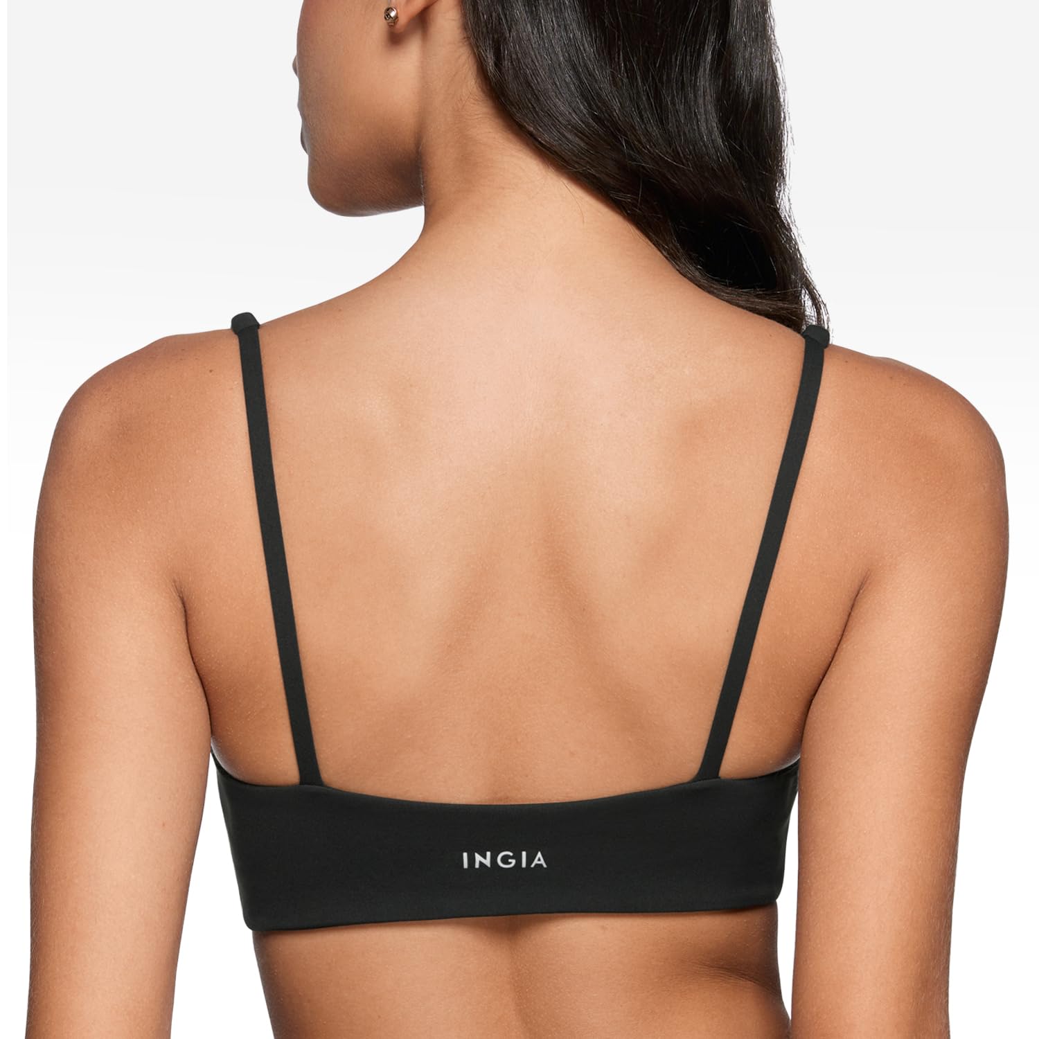 INGIA Brasier deportivo con cuello redondo cuadrado para mujer, con tirantes delgados, acolchado, de bajo impacto, para yoga, sin varillas, para entrenamiento