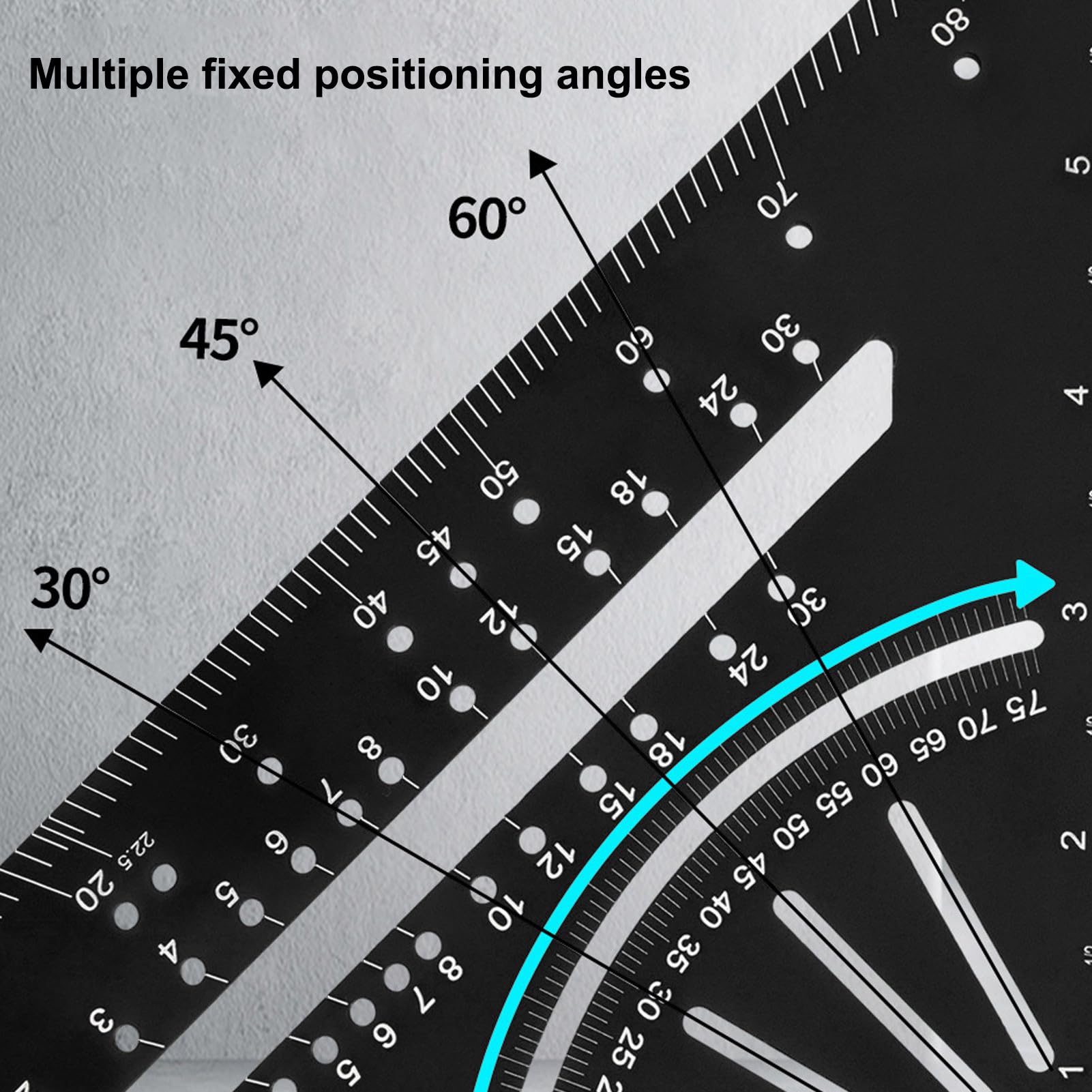 Righello Triangolare, Righello metrico ad Angolo retto da 30°, 45°, 60°, 90°, Squadra da Disegno in Alluminio