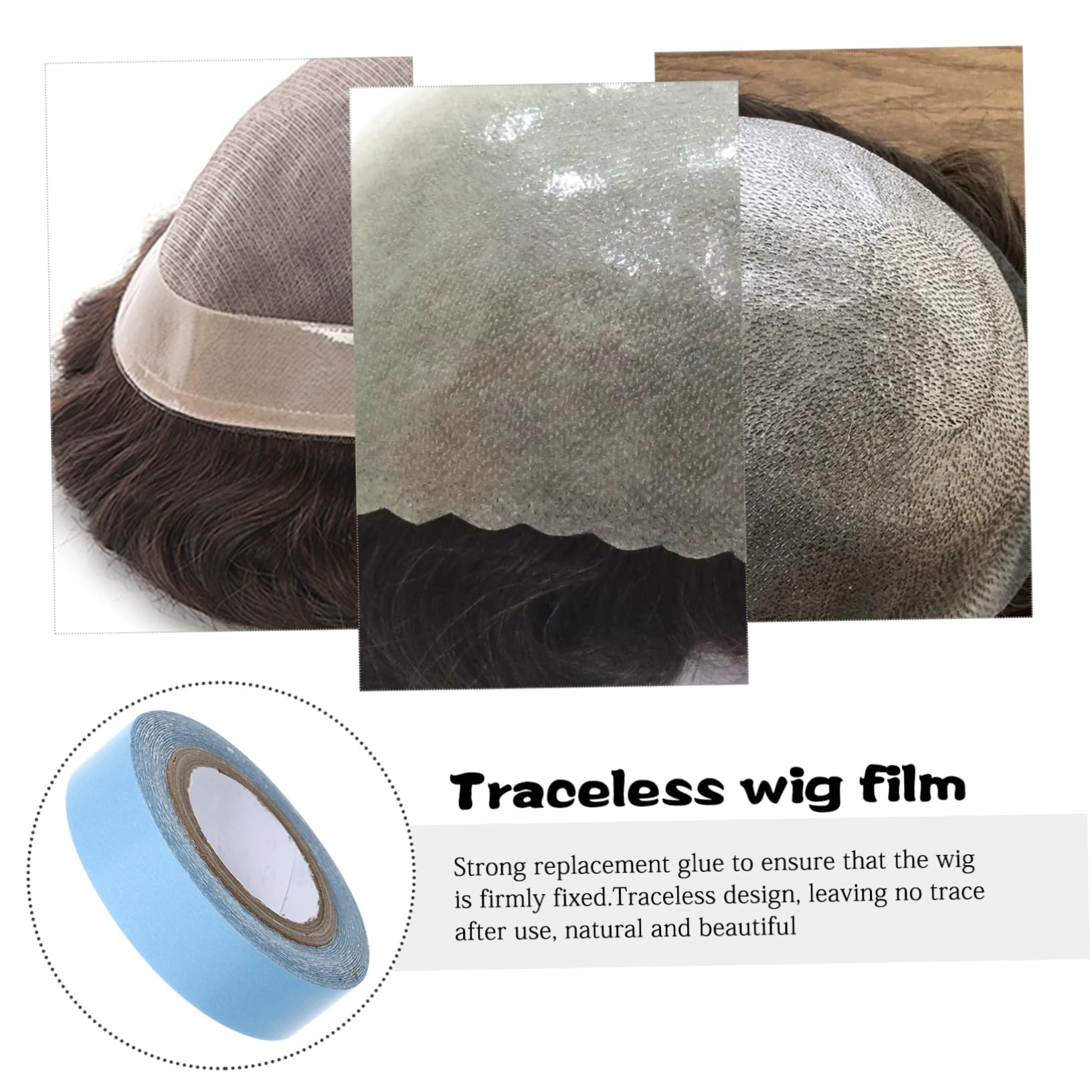 SOESFOUFU 2 Rolls Hair Extensions Tape Lace Wig Glue Double Sided Tape for Removable Human Hair Wig