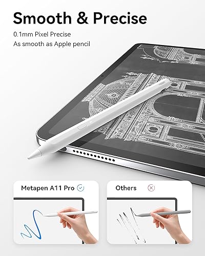 Miniatura 5 de Metapen iPad Pencil A11 (chip smarter, tinta suave y accesos directos) para Apple iPad 109  6, iPad Air 543, lápiz óptico para iPad Pro (12.9