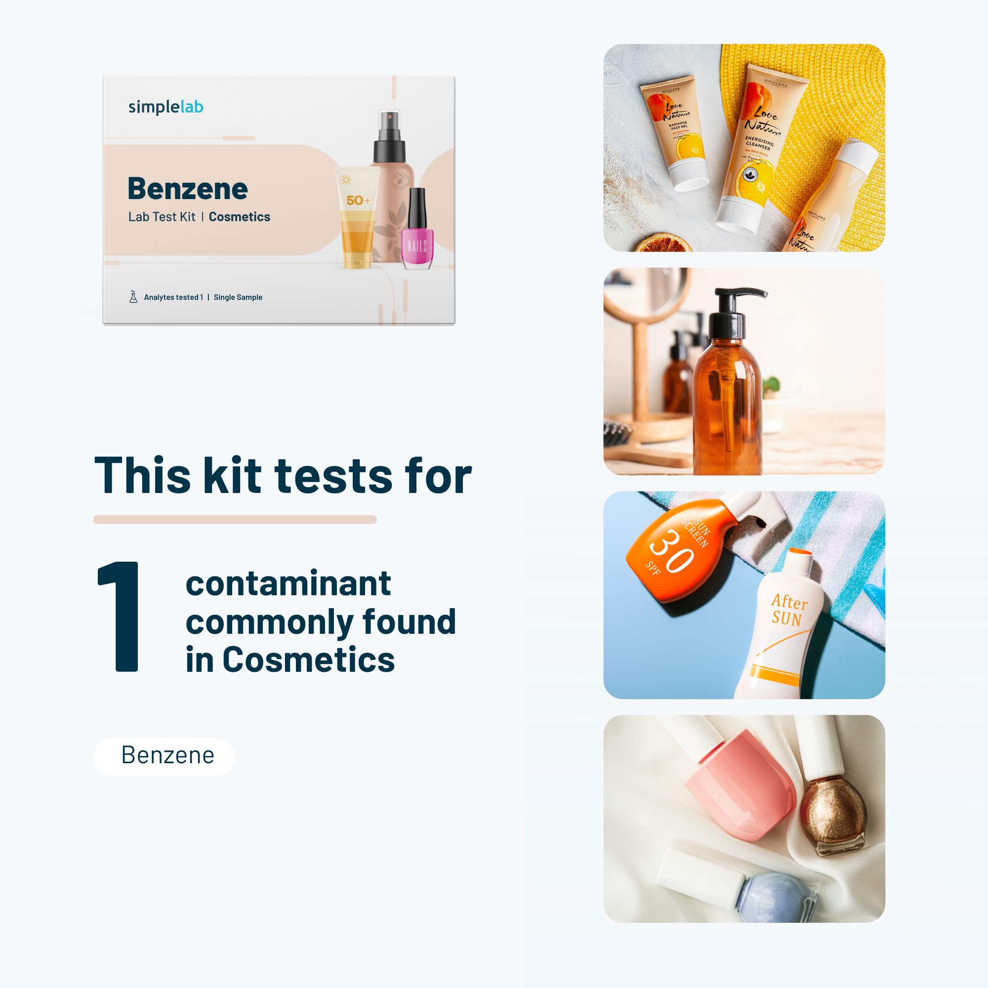 Benzene in Cosmetics Test by SimpleLab | Laboratory Testing | Environmental Testing Kits