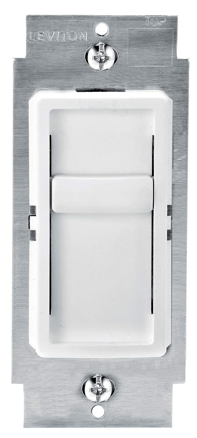 Leviton 06672742HLW Universal Decora Dimmable LED, CFL and Incandescent SureSlide Slide Dimmer