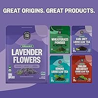 Vista 8 de FGO Flores de lavanda secas orgánicas, cogollos secos de grado extra, importados de Francia para uso culinario o bolsitas aromáticas, 4 oz