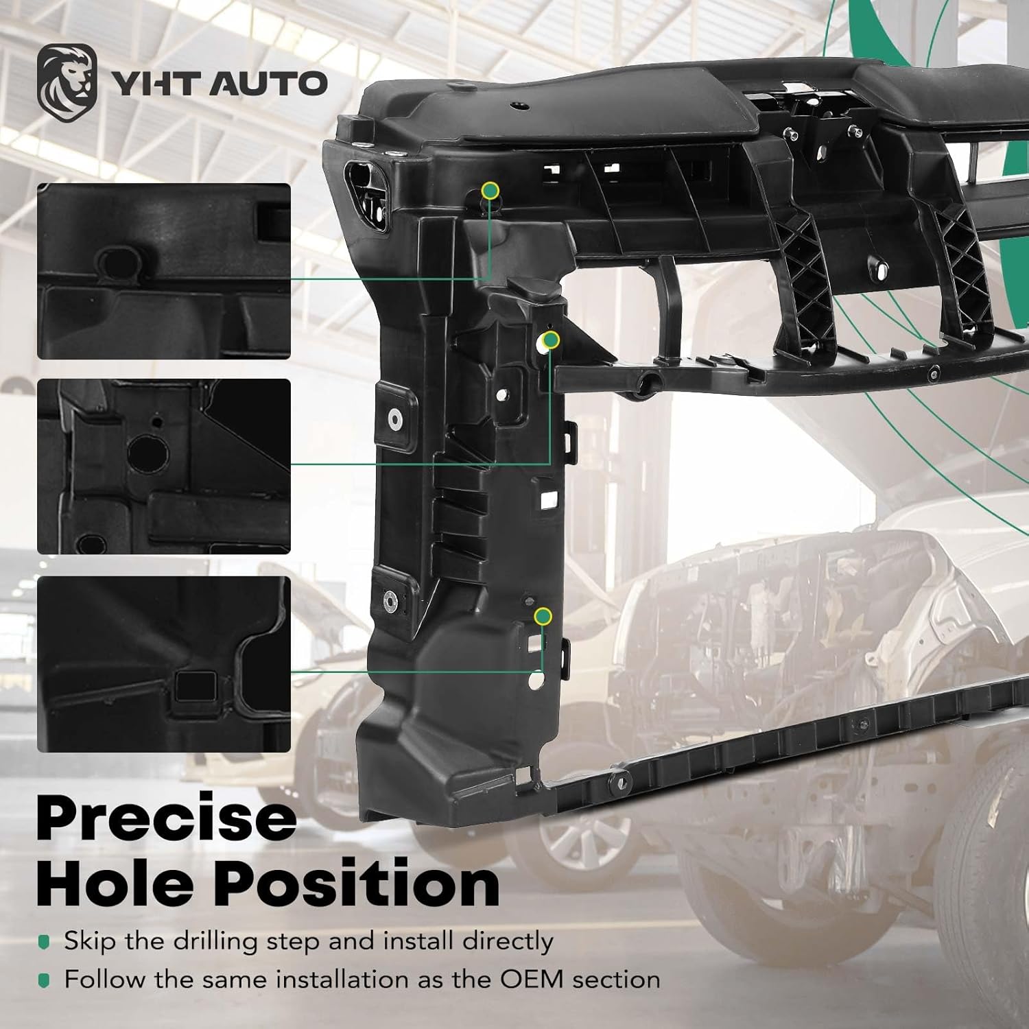 YHTAUTO Radiator Support Fit for 2012-2019 Volkswagen Beetle Hatchback Only, Radiator Core Support Assembly Plastic