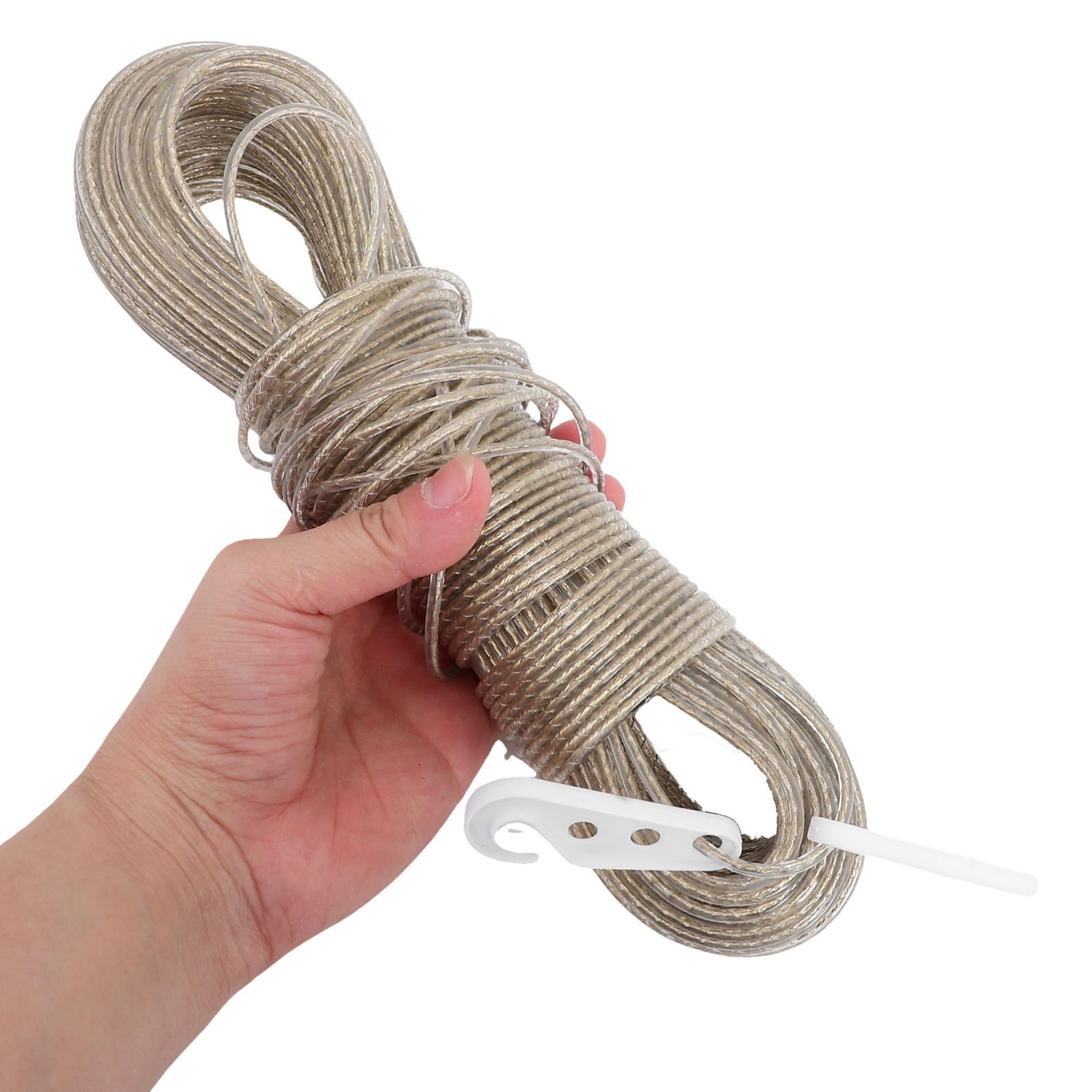 Gadpiparty Corda per Appendere i Vestiti Ultra Resistente Anima in Filo D'acciaio e Rivestimento in Pvc, Antiventosa, Lunghezza Sufficiente per Campeggio e Viaggi All'aperto