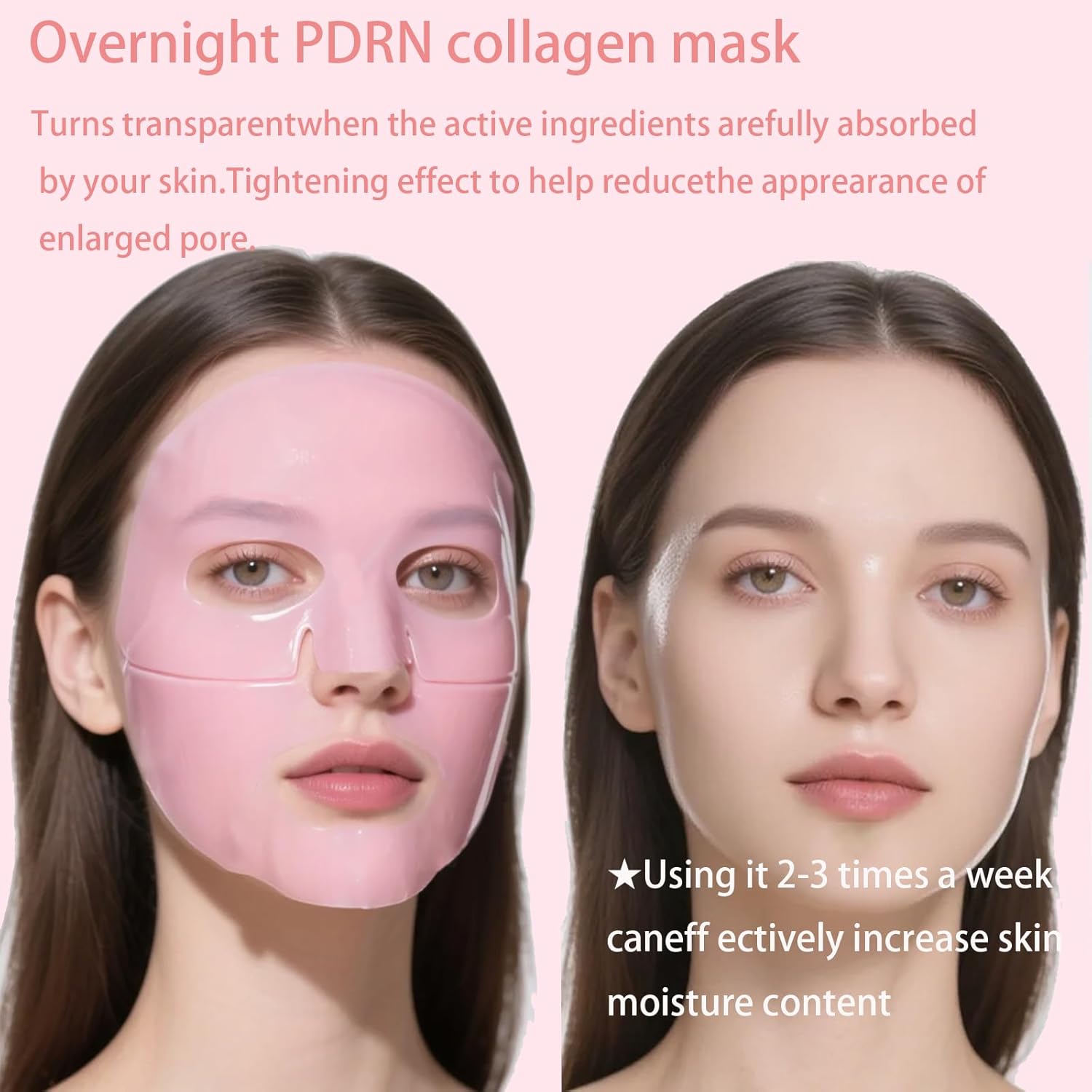 5 Pack Salmon DNA PDRN Pink Collagen Gel Face Mask, Overnight Hydrogel Real Deep Mask Korean Skincare - Enhancing Recovery for All Skin Types and Radiance Boost, elasticity, hydrating, firming - Image 4