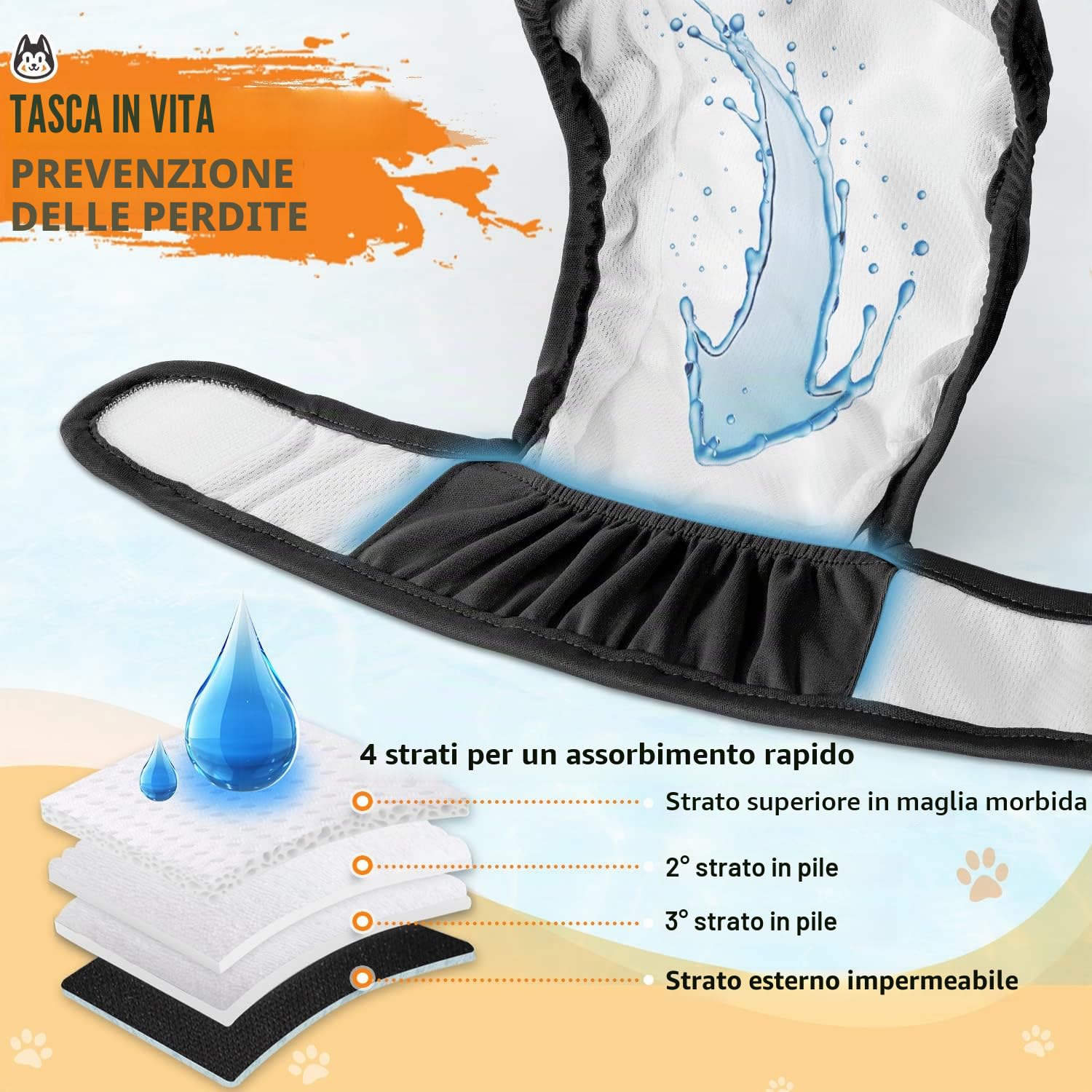 SlowTon Pannolini Riutilizzabili Del Cane Femmina, 3 Pack No Leak Lavabili Dog Period Pantaloni Super assorbenti Pantaloni di Calore Del Cane Comodi Pannolini Sanitari Del Cane con Pulsanti Regolabili
