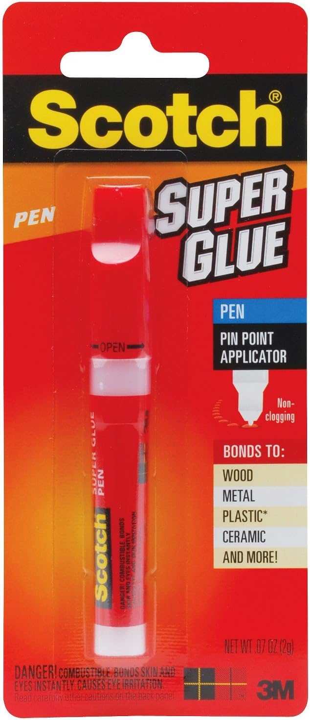 Scotch Super Glue Pen, .07 oz, Fast Drying Liquid Formula