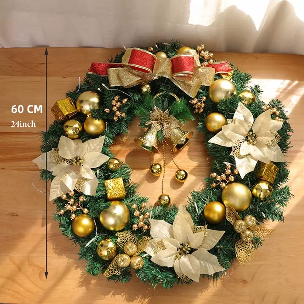 Amazon.com: GIZNXBA Christmas Wreath with Lights,24” Prelit