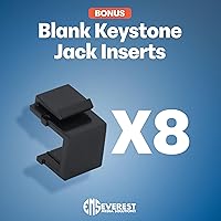 Vista 8 de Everest - Panel de conexión Keystone de 24 puertos (paquete de 1) – Paneles extraíbles de 6 puertos – Úslo con piedras trapezográficas de perfil