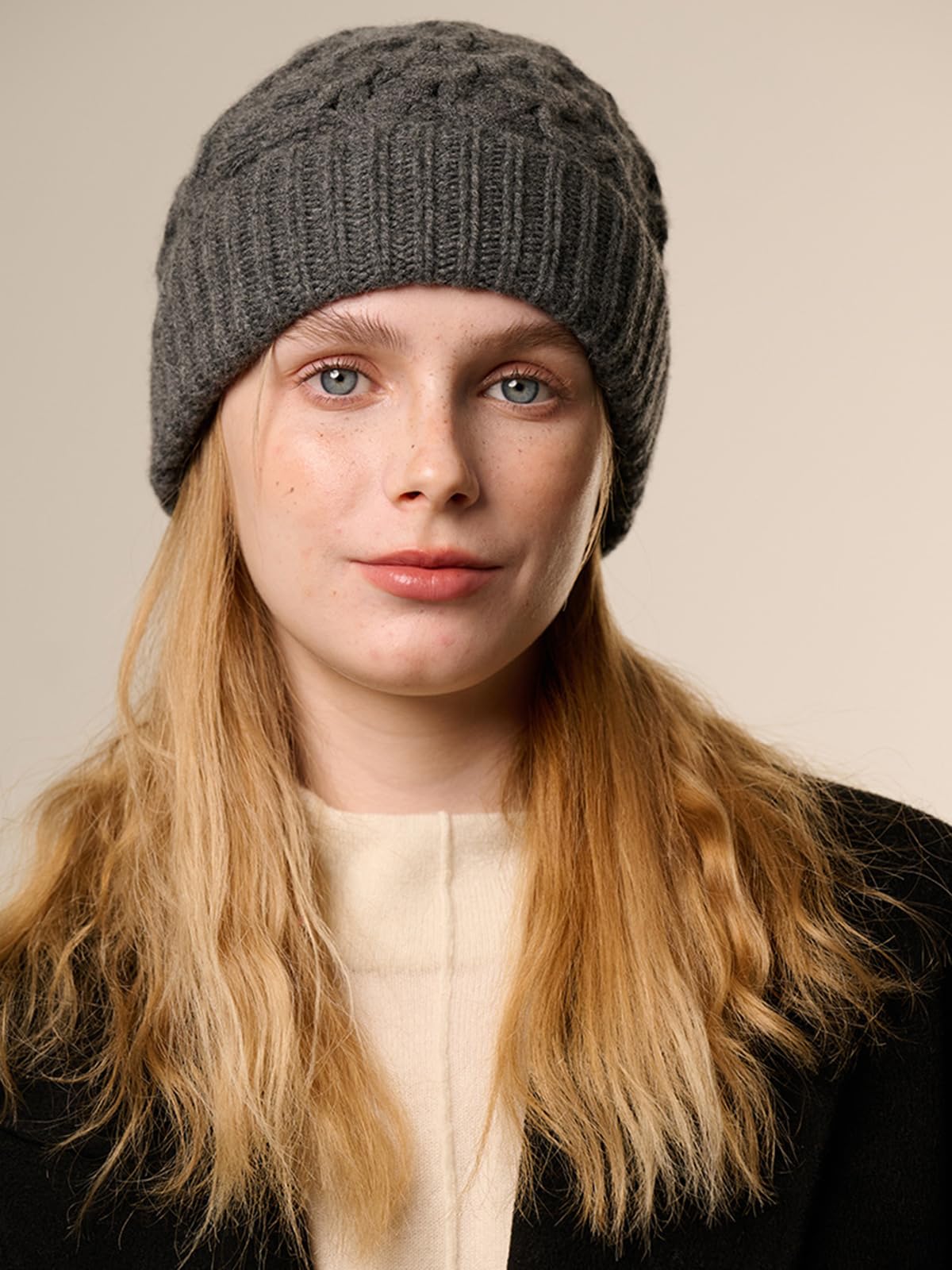 YUONNY Winter Häkel Beanie Mütze für Damen Herren, 30% Kaschmir & 70% Wolle, Weiche Warme Cuffed Strickmütze, Gestrickt Skull Cap Winddicht Hut mit Umschlag für Outdoor Sport Ski Radfahren