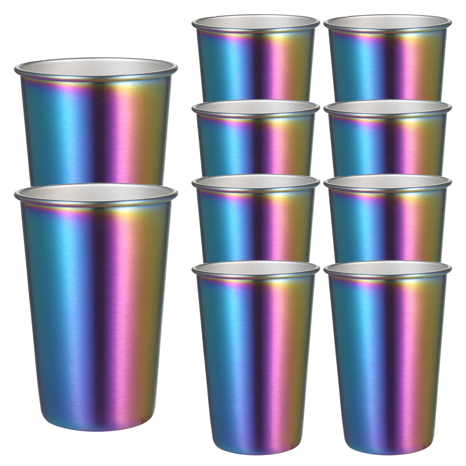 Tasse à café en acier inoxydable incassable au fini épuré, lot de 10 tasses de 500 ml