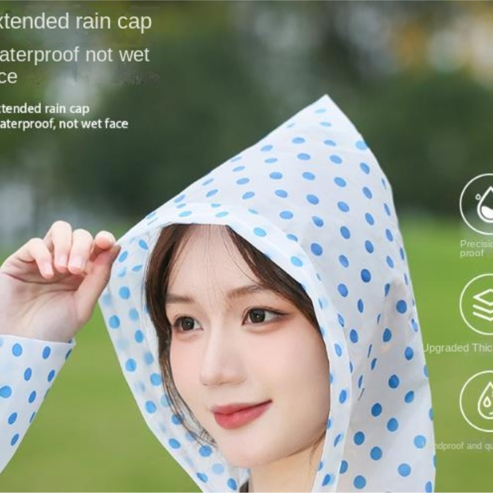 Capa de Lluvia Reutilizable Poncho De Lluvia Portátil For Exteriores, Impermeable Una Pieza, A La Moda, Con Lunares Ropa de Agua para Exteriores