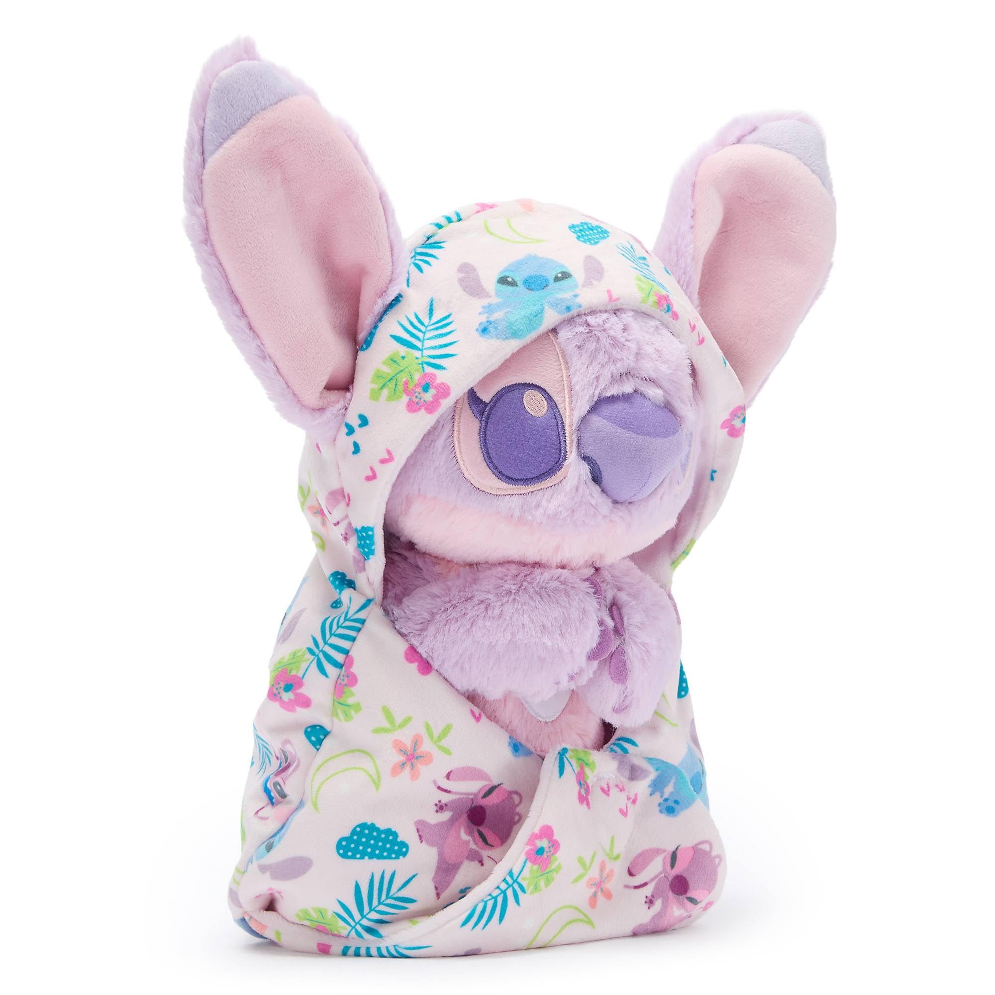 Disney Store Official Japón, Lilo y Stitch, Ángel, Peluche pequeño con Manta, 27 cm, Disney Babies