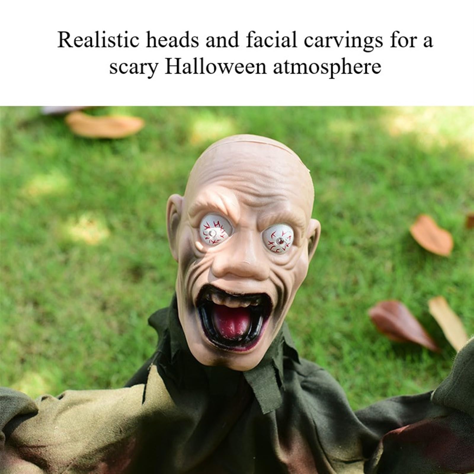 24"/30" Dekoracje Halloween Zombie Przełomowy z dźwiękiem, ruchomy, straszny, animowany rekwizyt dźwiękowy do wewnątrz, na zewnątrz, nawiedzony dom, trawnik, impreza na podwórku (Size : 75cm