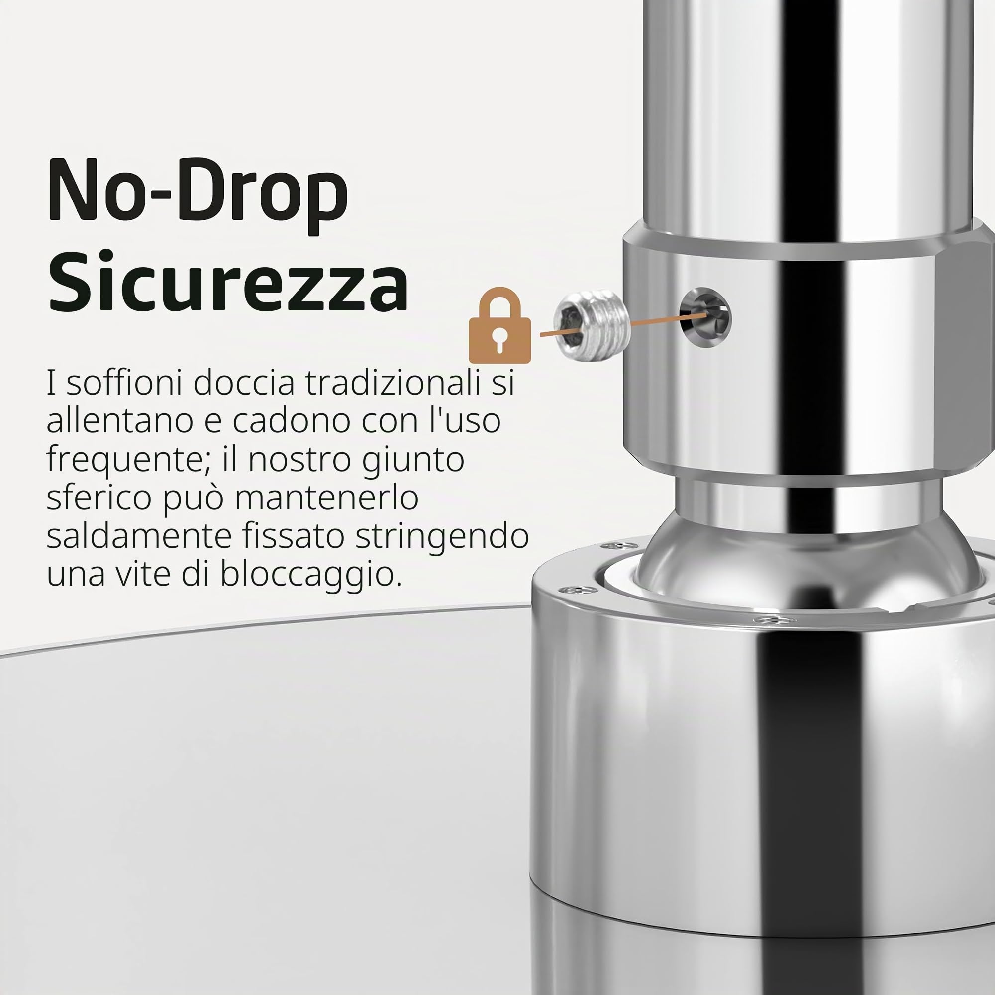 KES Doccia Soffione Grande Soffione Doccia Docce fisse Il giro Diametro 20CM (8 Pollici) Doccia a Pioggia Soffione Doccia Regolabile Cromata Lucida, J201S8-CH