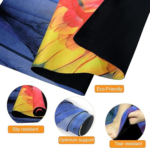 Miniatura 3 de Tapete de ejercicio grueso, gamuza ligera y goma natural, antideslizante, para entrenamiento en casa, tapete de pilates de 0.157 in de grosor con