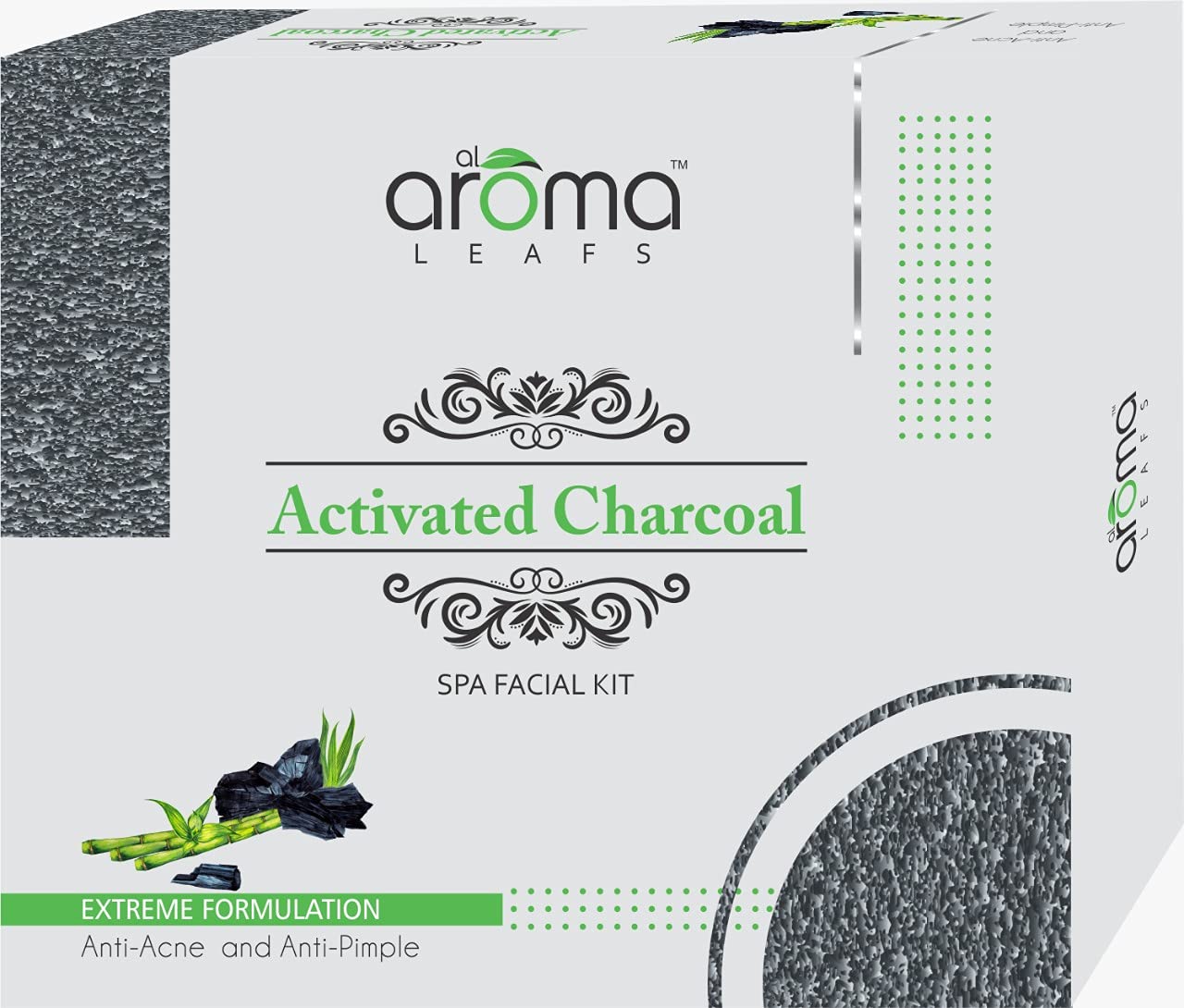 Aroma Leafs Activated Charcoal White Beauty Facial Cream Kit Extreme Formulation Anti-Acne and Anti-Pimple Facial Kit Cream Women & Men - 290GM
