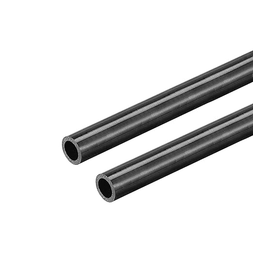 uxcell Carbon Fiber Round Tube 6mm x 4mm x 400mm 3K Roll Wrapped Glossy Surface for RC Airplane Quadcopter 2Pcs