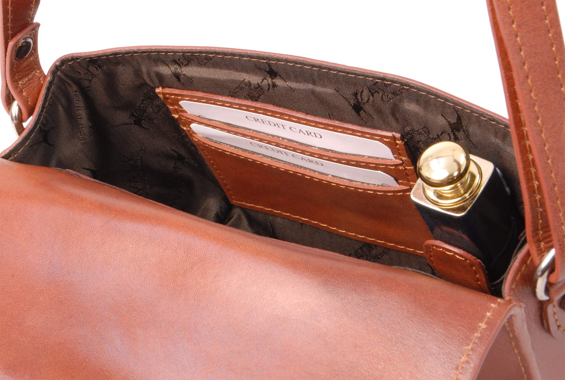 Catwalk Collection Handbags - Petit Sac Bandoulière Femme Cuir - Sac à Main Porté Croisé Avec Bandoulière Réglable - Florence