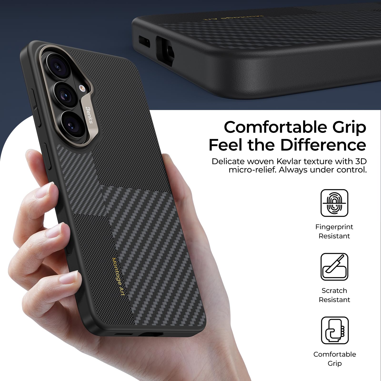 Amazon.co.jp: BENKS ArmorPro Montage スマホケース Kevlar SAM S26 