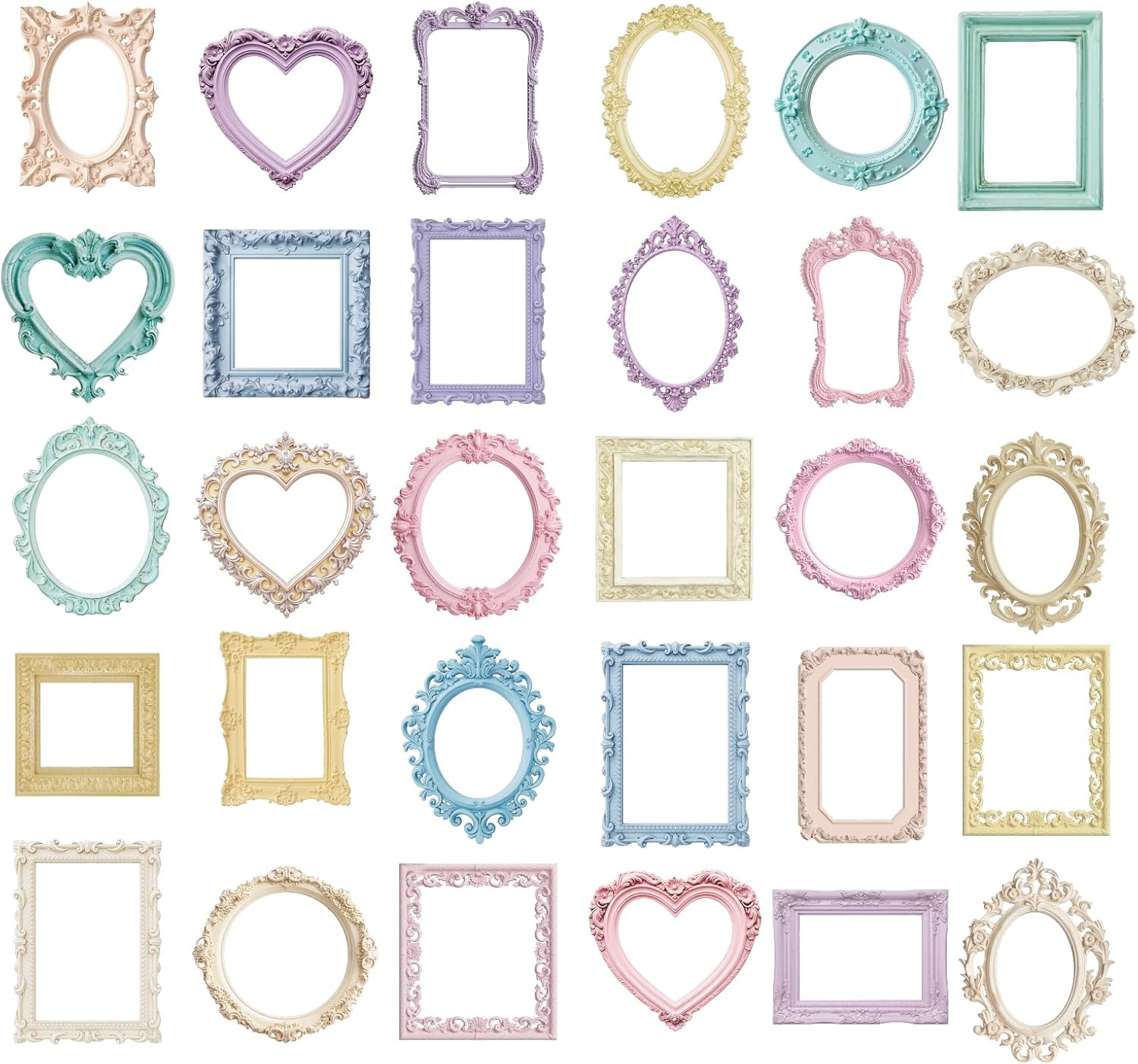 120 Pack Vintage Picture Frame Stickers for Scrapbooking Supplies