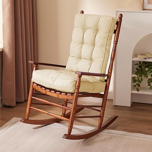 Rocking Chair Cushion, Waterproof and Fade-Resistant Patio Chair Cushions, Tufted