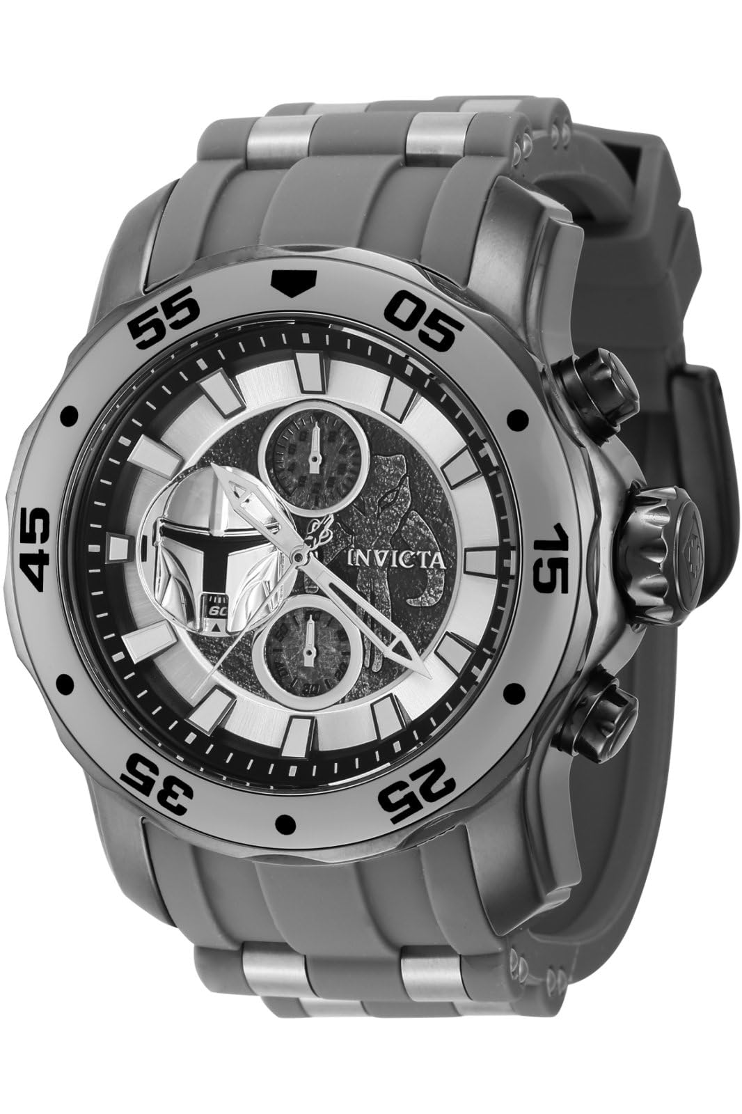 Invicta Silicone Star Wars Mandalorian Mens Analog Watch - 48Mm. Grey. Steel (41602), The Mandalorian, Mens, Modern (B0C7R5XWPZ) Amazon Price History, Amazon Price Tracker