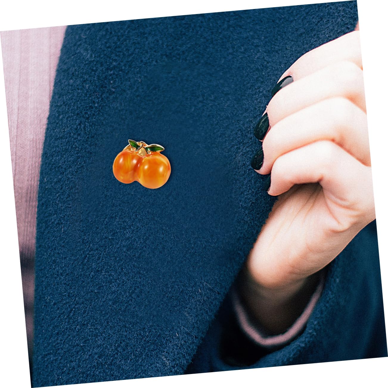 5sets Yellow Enamel Lapel Brooch Cartoon Pins Decoration Fruit Clothing Accessories Peach Sweater Clips Orange Copper 2pcs*5