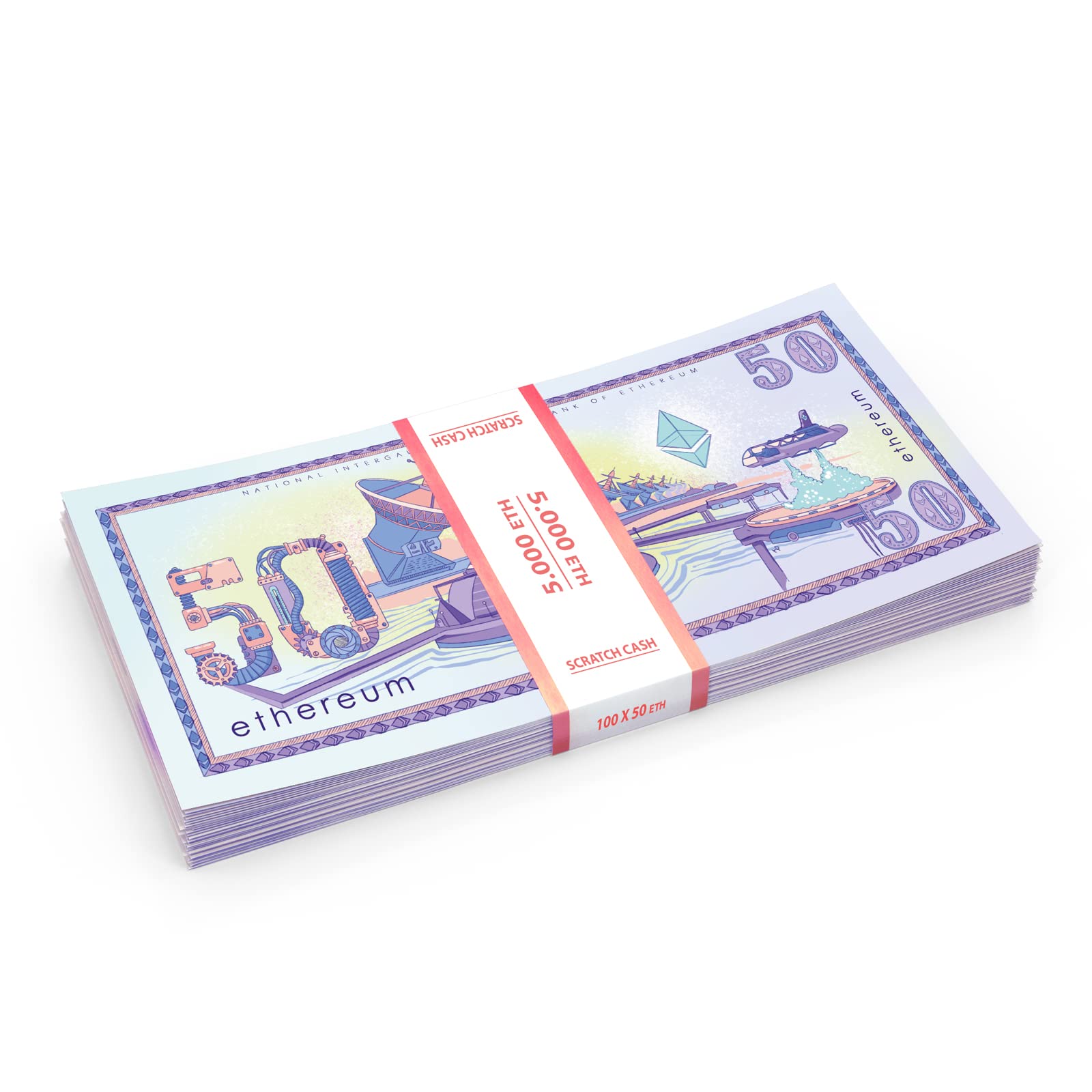 Ethereum Scratch Cash 100 x 50 ETH to Play - Absolute New : Amazon.sg: Toys