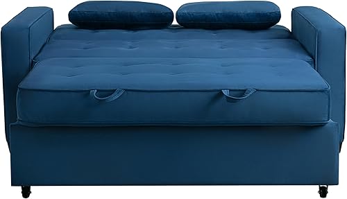 Miniatura 80 de Serta Ainsley Sofá biplaza con cama extraíble de microfibra Java Full Java,Carbón vegetal,Gris claro,Ostra,Azul marino