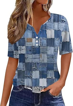 Floerns - Elegante Playera Sin Mangas Con Botones Para Mujer