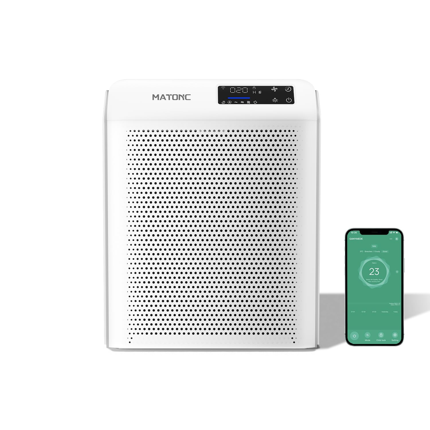 Smart Air Purifier for Home Bedroom Large Rooms HEPA Air Cleaner Covers up to 3500 ft App Control