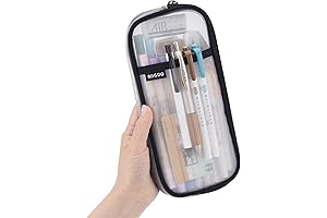 EASTHILL Grid Mesh Stand Up Pencil Pouch