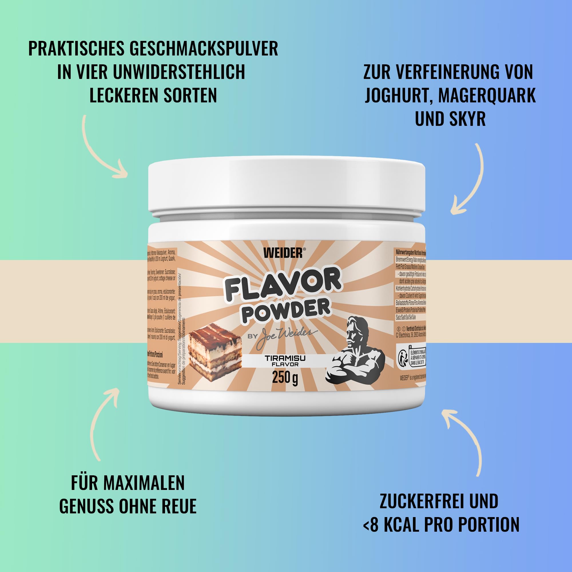 WEIDER Flavor Powder proszek smakowy bez cukru 250 g tiramisu