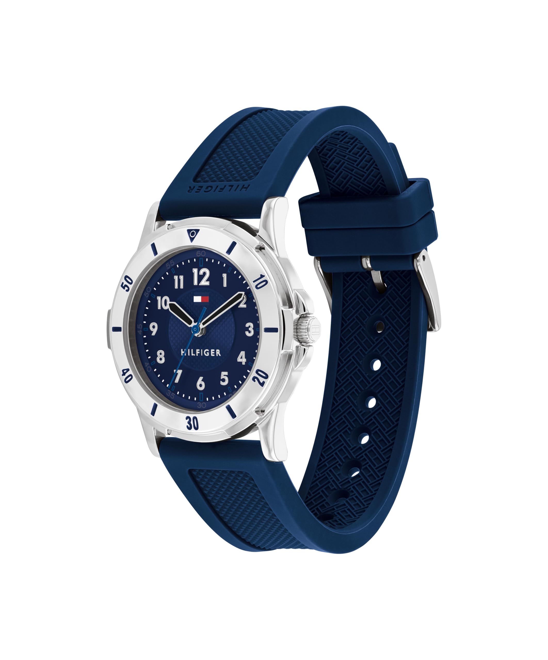Tommy Hilfiger Reloj con Movimiento de Cuarzo de Tres Manecillas para Jóvenes con Correa de Acero Inoxidable o de Silicona – Disponible en Plateado, Azul, Rosa o Negro