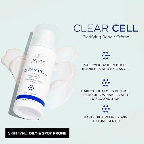 Miniatura 2 de IMAGE Skincare, CLEAR CELL Crema reparadora clarificante, crema hidratante en gel para piel grasa y propensa