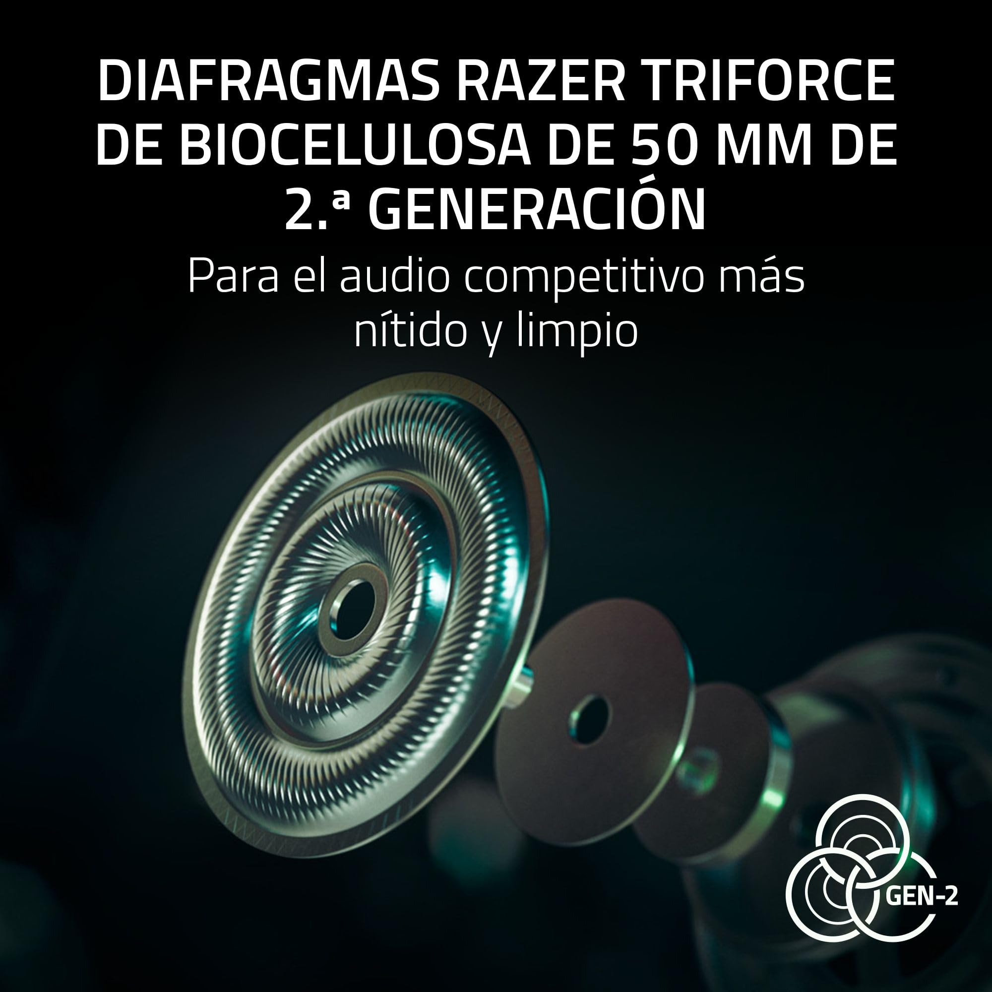 Razer BlackShark V3 Pro - Auriculares inalámbricos para Esports con cancelación Activa de Ruido (ANC) - Diafragmas 50mm - Micrófono extraíble - Wireless 2,4GHz & Bluetooth - FPS - PC/Mac | Negro