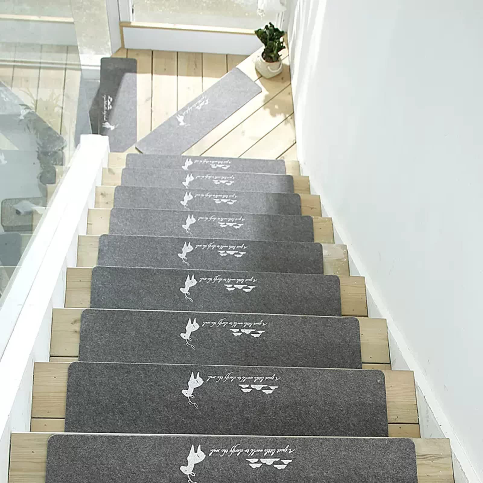 DFrywdgSEY Stair mats, Non-Skid Indoor Runner Floor Mat Stair for Kids Elders and Pets(15,5PCS)