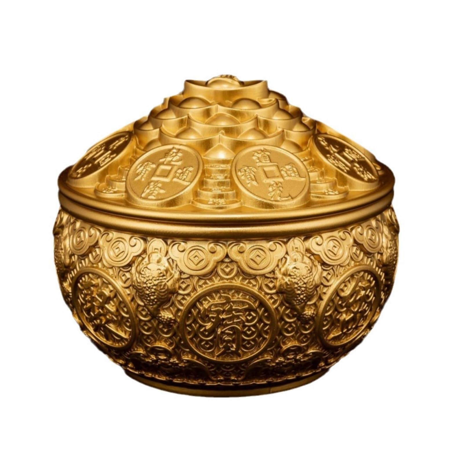 Messing Deko Schale Schüssel Dose Behälter mit Abnehmbarem Deckel Und Traditionellem Muster für Aufbewahrung Und Präsentation für Wohnzimmertisch Flurkonsole Arbeitsraum Regal, 7 Zoll
