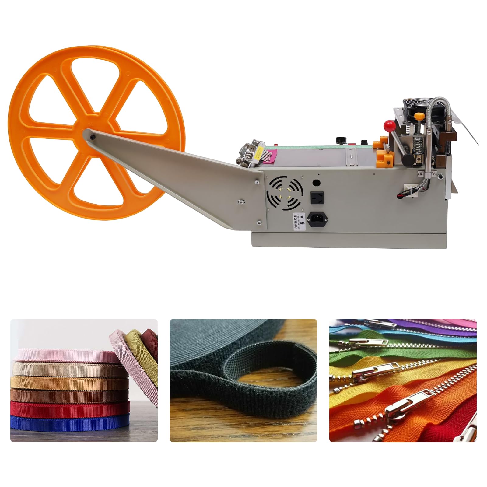 Cutting Machine?Automatic Hot Cold Belt Ribbon Cutter?Webbing Cutter?Hot and Cold Tape Cutting Machine for Ribbon Elastic Band Webbing Zipper 280W
