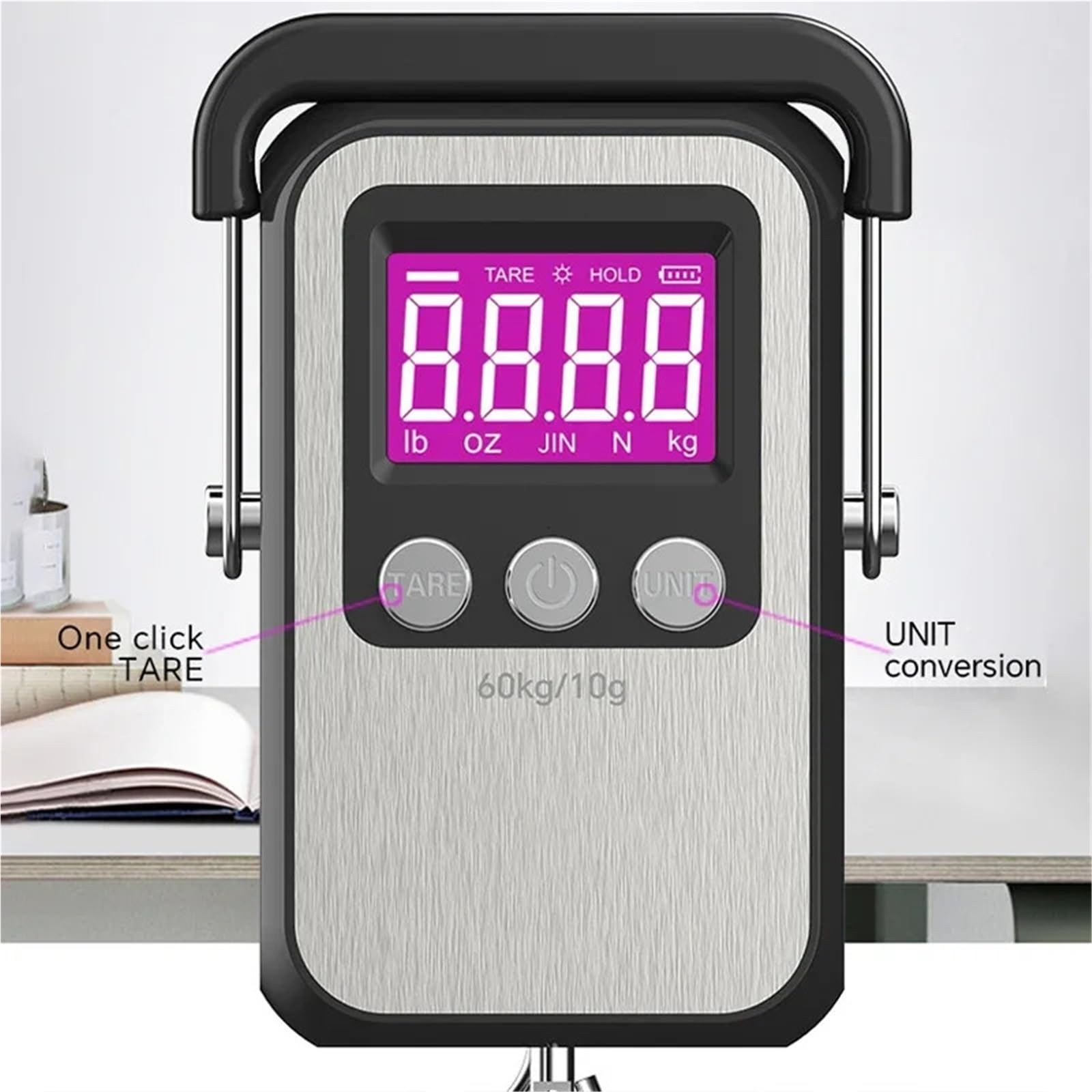 Waga bagażowa, 2 szt. 60 kg 10 g przenośna cyfrowa waga do bagażu elektroniczna z hakiem zawieszania LCD do walizki podróżnej z wagą