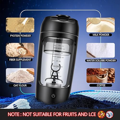 Miniatura 3 de Botella mezcladora eléctrica de proteínas, taza mezcladora de 21 oz para batidos de proteínas y polvos