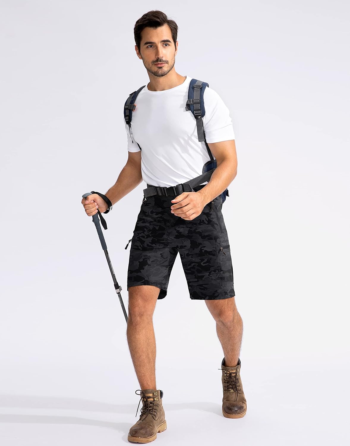 Pudolla Men's Hiking Cargo Shorts 9"/7"/11" Lightweight Outdoor Shorts for Men Trip Golf Camping Casual with 5 Zipper Pockets - Image 6