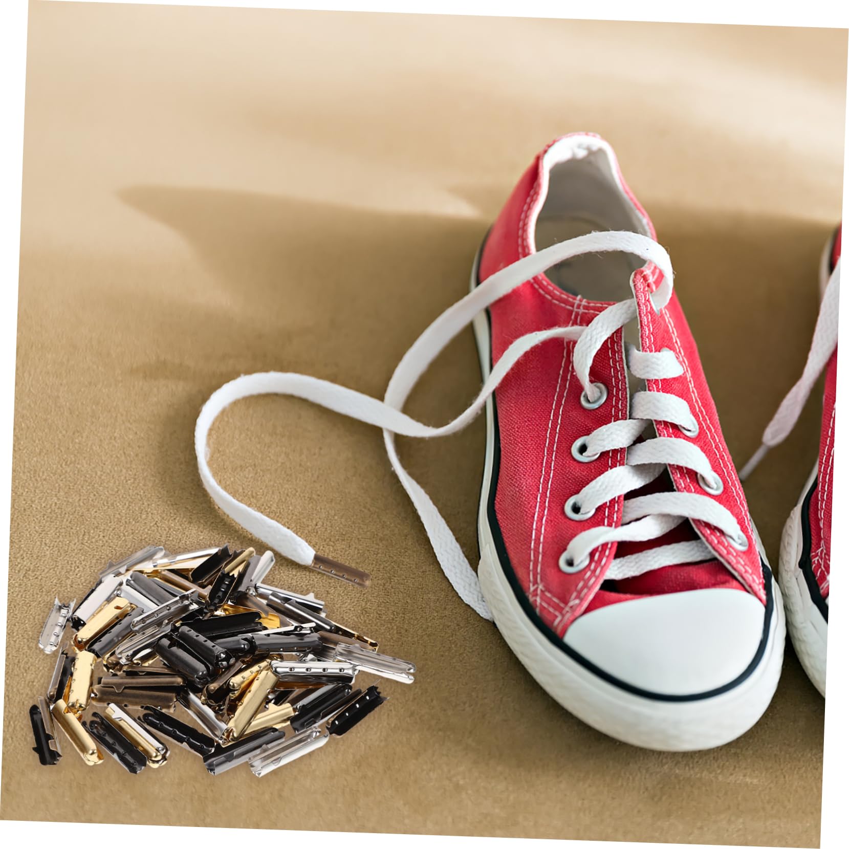 80 Piezas Puntas de Cordones de Zapatos de Cobre para Reparación y Personalización de Cordones para el y Funcionalidad de Zapatillas