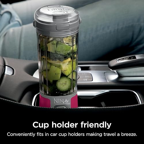 Miniatura 4 de Ninja Blast - Licuadora portátil personal de 16 onzas, rojo arándano (BC100CR) - Recargable USB-C, tapa fácil de sorber a prueba de fugas,