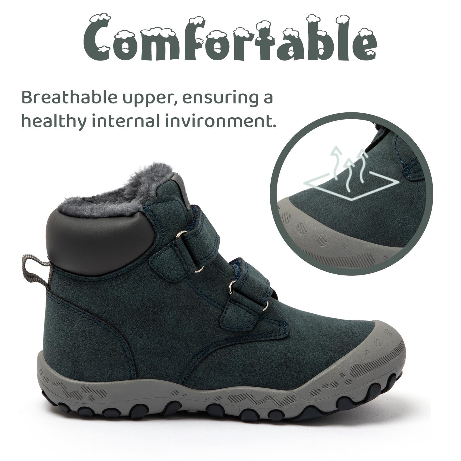 Mishansha Zapatos Invierno Niño Botas de Nieve Niña Calientes Botines Niños Antideslizante, Tallas 24-38 EU