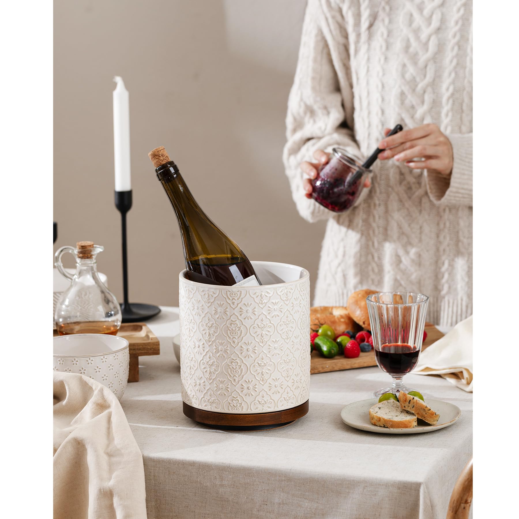 Rotating Utensil Holder - Ceramic Kitchen Organizer -7